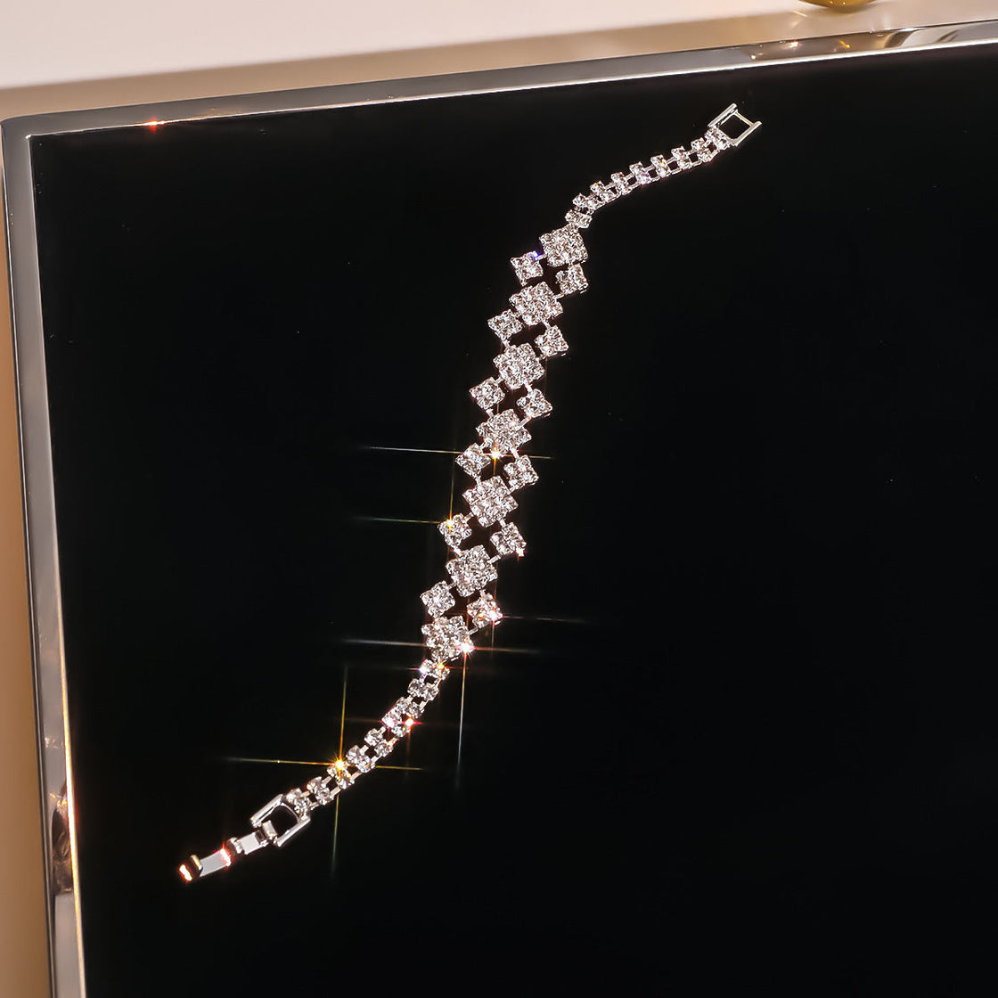 Tian Zi Rhinestone Bracelet Ring Formal Dress Accessories Women